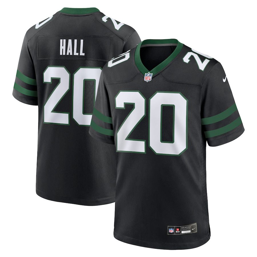 Men New York Jets 20 Breece Hall Nike Legacy Black Alternate Game NFL Jersey